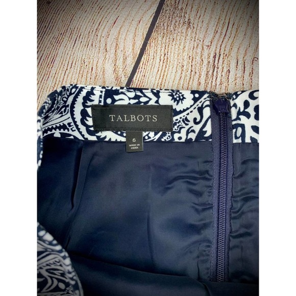 Talbots Size 6 Paisley Print Cotton Canvas Skirt - Excellent Condition - Picture 3 of 5